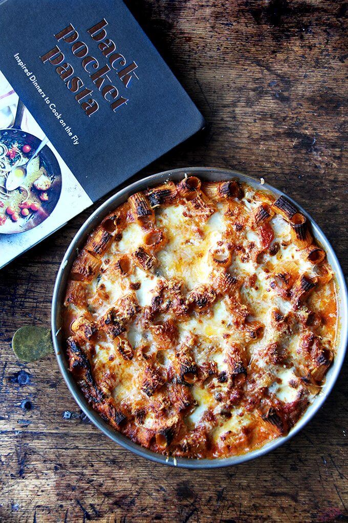 Sausage, Chard, Crème Fraîche Baked Ziti: Improvise & Enjoy